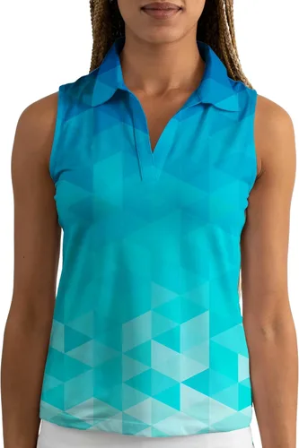 Vista 9 de YATTA GOLF Polo de golf sin mangas para mujer, absorbe la humedad, cuello en V, para golf, entrenamiento, golf