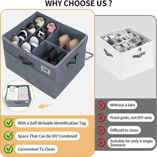 Vista 4 de Organizador de almacenamiento de zapatos para armario para 16 pares, 1 paquete de cajas de zapatos con cubierta transparente y asas resistentes