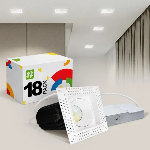 Vista 10 de ASD Sin moldura de 2 pulgadas de luces LED empotradas, 8W 120V redondas para uso comercial, luces regulables sin lata para techo con caja