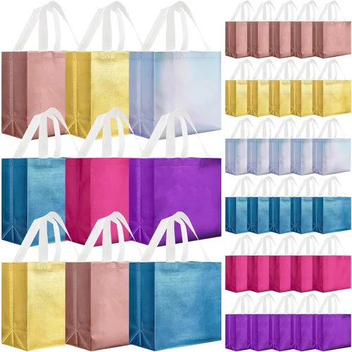 Vista 13 de Eccliy - 80 bolsas de regalo reutilizables, tamaño mediano, color negro