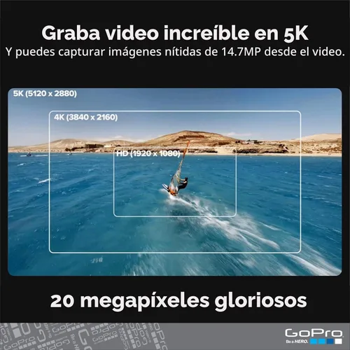 Vista 4 de GoPro HERO9 Black - Paquete de comercio electrónico - Cámara de acción impermeable con pantalla LCD frontal y pantalla trasera táctil, video 5K