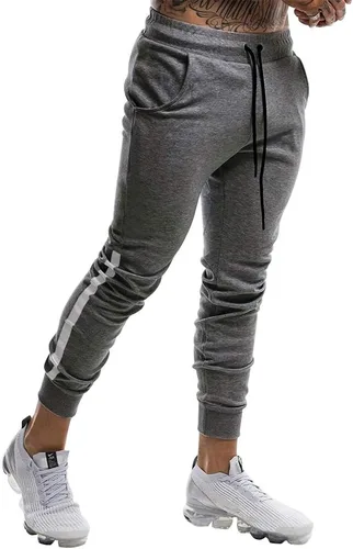Vista 4 de Wangdo - Pantalones de gimnasio delgados para hombre, pantalones deportivos de entrenamiento cónicos, pantalones deportivos casuales para correr