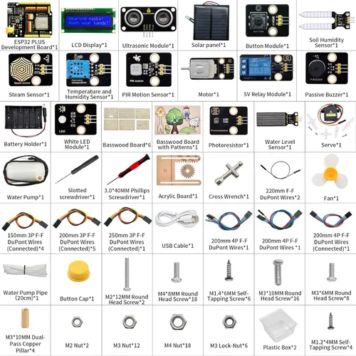 Vista 2 de KEYESTUDIO Kit de inicio inteligente de granja de control IoT para Arduino ESP32, kit de programación electrónica compatible con tutoriales en línea