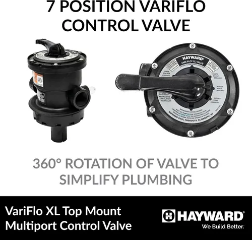 Vista 3 de Hayward Pro Series Vari-Flo Válvula de control de montaje superior, negro, Negro