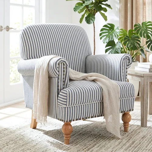 Vista 11 de DM Furnitue - Silla de acento moderna, sillas de brazo cómodas, silla de salón tapizada cómoda, sofá individual/sofá para dormitorio/sala de estar