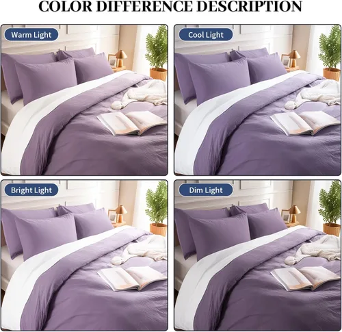 Vista 266 de NEXHOME PRO Funda de edredón Twin XL 100% algodón lavado, transpirable, duradera, texturizada, similar al lino, juego de ropa de cama para el hogar
