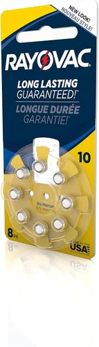 Vista 5 de Rayovac Baterías para audífonos sin mercurio, tamaño 10, (L10ZA-8ZM), paquete de 8