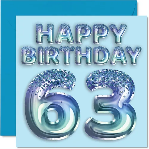 Vista 152 de Stuff4 Tarjeta de primer cumpleaños para niños, globo de fiesta con purpurina azul, tarjetas de feliz cumpleaños para niño de 1 año, nieto, hijo, 57