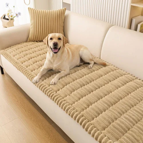 Vista 56 de Smiry - Funda para sofá para perros lavable, fundas para sofá de mascotas no deslizantes y peludas para sofá de 3 cojines, aptas para mascotas