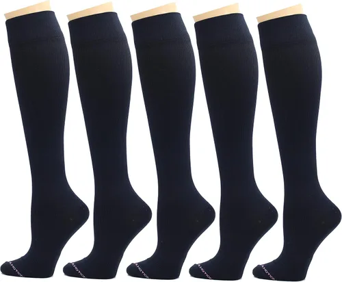 Vista 19 de Dr. Motion - 5 pares de calcetines de compresión terapéutica graduada de 8-15 mmHg para rodillas de mujer