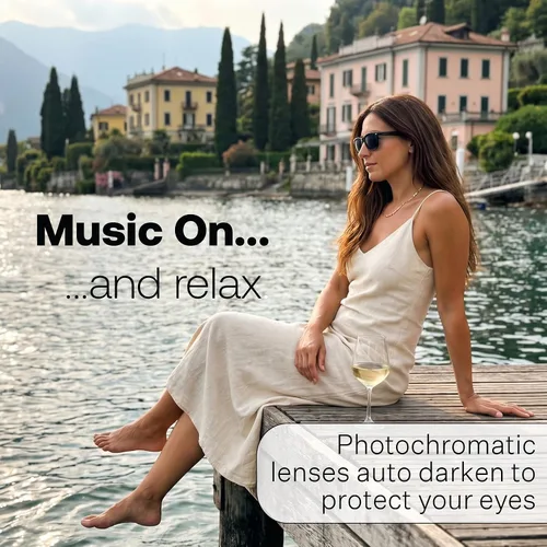 Vista 8 de [Usado] Harmonix SonaVue - Lentes inteligentes para audio, Bluetooth con sonido de oído abierto, lectores progresivos 2.0D, color negro