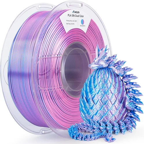 Vista 11 de AMOLEN Filamento PLA de Seda para Impresora 3D, Filamento PLA Kingfisher Rainbow Multicolor Brillante 1.75mm, Filamento de Impresión 3D PLA