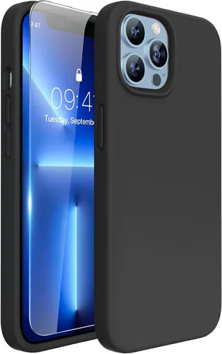 Vista 30 de Miracase Funda diseñada para iPhone 13 Pro Max con protector de pantalla, [forro de microfibra suave antiarañazos], funda protectora de silicona