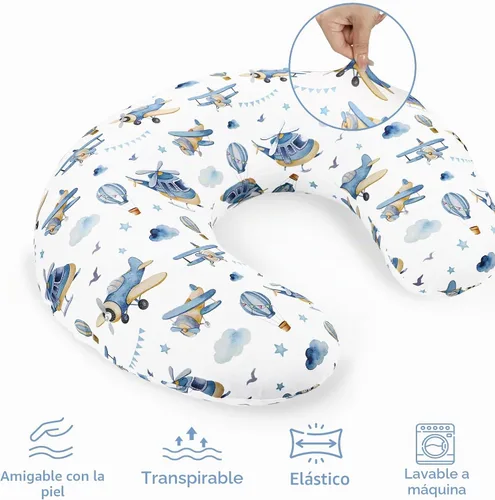 Vista 4 de Funda de almohada de lactancia, funda de almohada de lactancia materna para bebés, niñas y niños, funda de almohada elástica suave para lactancia