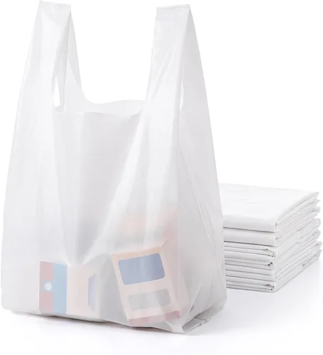 Vista 13 de AmazingSpark - Paquete de 200 bolsas de compras pequeñas, 12 x 8 x 4 Blanco