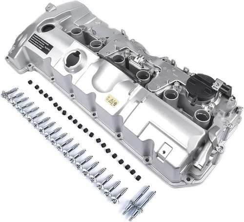 Vista 5 de Kit de cubierta de válvula de motor de aluminio, juntas y tapa de filtro de aceite ya instalados, repuesto para BMW E60 E70 E82 E83 E85 E89 F10 N52