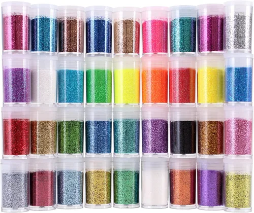 Vista 11 de Brillantina fina de 24 colores, para manualidades, DIY, maquillaje, para la cara o las uñas o el pelo, para los ojos o los labios, de resina