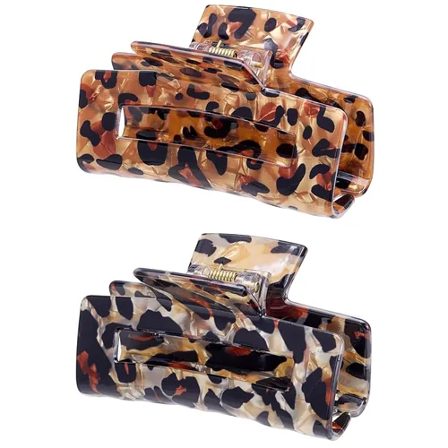 Vista 11 de Pinzas para el cabello de 3 pulgadas, diseño francés, pinza rectangular para el cabello para mujeres, damas y madres (paquete de 2)