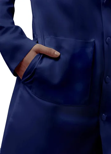 Vista 4 de Adar Universal delantal de laboratorio 99 cm con bolsillos internos para hombre Azul marino