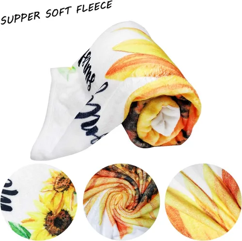 Vista 4 de Tebaby Manta mensual de hito para bebé niña, manta de girasol para recién nacido, regalo personalizado para ducha, decoración floral de guardería