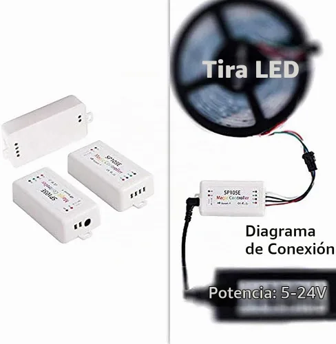 Vista 6 de RGBZONE Controlador LED Bluetooth SP105E, control elegante del APP