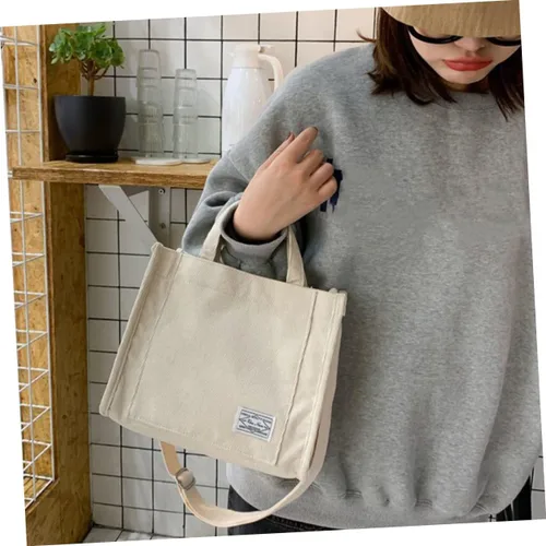 Vista 7 de PACKOVE Bolsas de hombro de paja para mujer, mini bolsa de mano para escuela, lindas bolsas de mano de pana