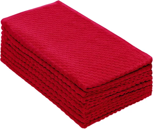 Vista 15 de COTTON CRAFT - Juego increíble de toallas de cocina - Juego de 8 toallas de rizo - 100% algodón Euro Café con textura gofré - Toalla de cocina Beige