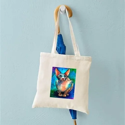 Vista 6 de CafePress Sphynx - Bolsa de lona natural bolsa de compras reutilizable