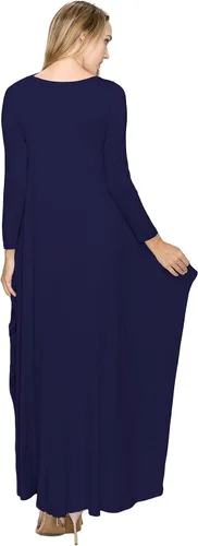 Vista 3 de Vestido largo bohemio de manga larga para mujer, talla S-5X