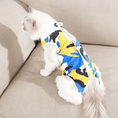 Vista 7 de Traje de recuperación quirúrgica para gatos, cono de heridas abdominales, collar electrónico, alternativo, antilamidas o enfermedades de la piel