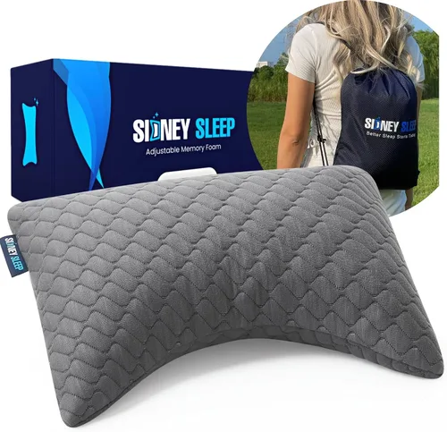 Vista 19 de Sidney Sleep Almohadas curvas ajustables para soporte de cuello y hombros con relleno extra triturado, almohada de contorno cervical para personas