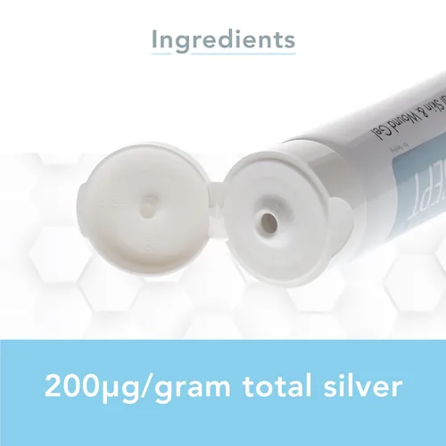 Vista 5 de Silver-Sept Gel plateado para piel y heridas, tubo de 3 onzas para tratamiento de úlceras de pies y piernas, cuidado de quemaduras de 1er y 2º grado