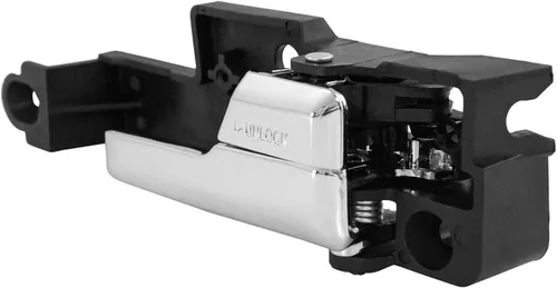 Vista 110 de TRQ Manija de puerta interior delantera izquierda cromada y negra para el lado del conductor compatible con Ford F-150 2012-2014