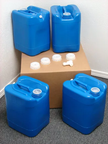 Vista 9 de API Kirk Containers Apiladores Samson de 5 galones, color azul, paquete de 4 (20 galones), kit de almacenamiento de agua de emergencia - ¡Nuevo!