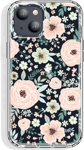 Vista 39 de GYZYA Funda transparente para iPhone 14 y iPhone 13 de 6.1 pulgadas con diseño de patrón, funda protectora delgada de TPU + parachoques a prueba