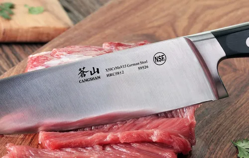 Vista 4 de Cangshan V2 Series 59526 Cuchillo de chef forjado de acero alemán, 8 pulgadas