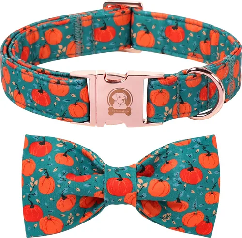 Vista 5 de MR. CHUBBYFACE - Collar de perro de San Valentín con corbatín, lindo collar de perro con corazón azul con hebilla de metal, collar de algodón