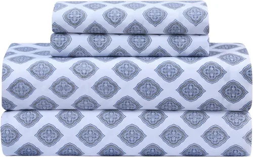 Vista 17 de Feather & Stitch - Juego de sábanas de 100 % algodón más suaves, ropa de cama de tejido percal de 300 hilos, bolsillo profundo de 16 pulgadas