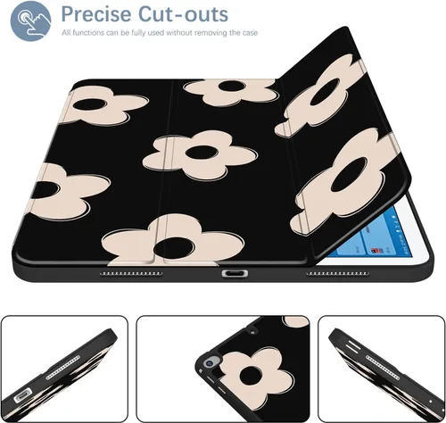 Vista 5 de Funda para iPad de 6ª/5ª generación de 9.7 pulgadas (2018/2017), iPad Air 2 y 1 (2014/2013), funda protectora con soporte para lápices, funda