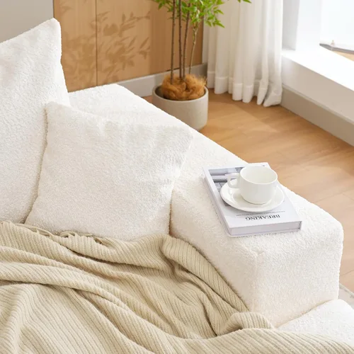 Vista 5 de Sofá modular en forma de L para sala de estar, sofá modular sin hueso de gran tamaño con tela de pana, cómodo sofá cama con diván para apartamento