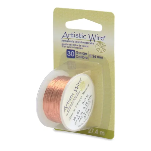 Vista 35 de Artistic Wire, alambre para manualidades de calibre 18, resistente a las manchas, color cobre envejecido en color latón antiguo, 4 yardas