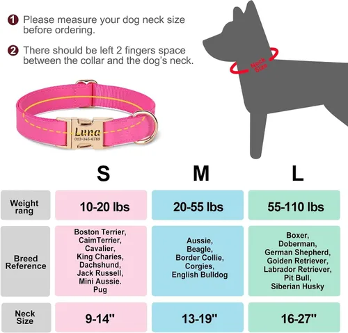 Vista 6 de Collares para perros personalizados de PET ARTIST, collar para perro grabado personalizado con etiqueta de nombre silenciosa, hebilla de liberación