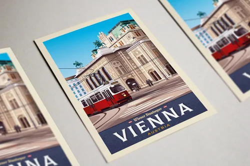 Vista 5 de Viena Austria Travel Poster/Viena/Viena/Viajes/Viena Staatsoper/Viena Póster de Viena/Póster de la ciudad vintage de Viena/Impresión de la ciudad #02