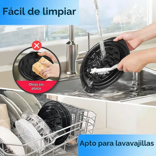 Vista 7 de Trituradora de pollo profesional de 3 capas con bandeja extraíble, garras de carne, cepillo, herramienta trituradora de pechuga de pollo de 10