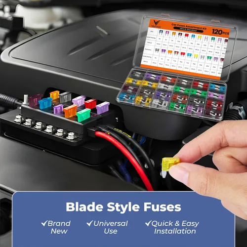Vista 8 de Kit surtido de fusibles para automóvil de 120 piezas, fusibles