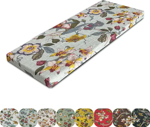 Vista 15 de Cojín de banco de tamaño personalizado, 30 colores, cojín de asiento de ventana panorámica, espuma gruesa de tapicería de 1.18 pulgadas, 1.97
