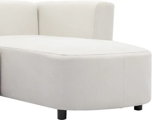 Vista 9 de Sofá tapizado de estilo moderno en forma de L con 2 almohadas, sofá de felpilla de lujo, ideal para sala de estar u oficina (beige #chenilla)