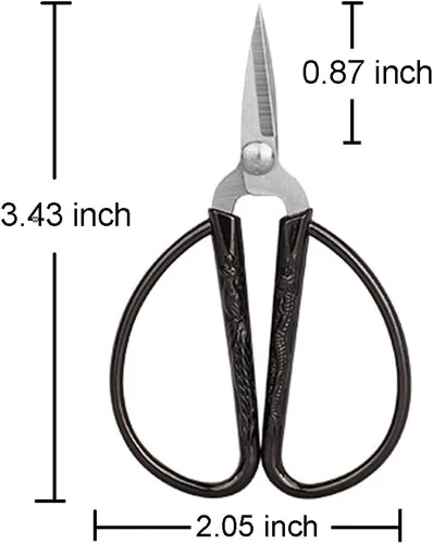 Vista 2 de Tijeras pequeñas de bordado de costura de 3.3 pulgadas, tijeras pequeñas de acero inoxidable, tijeras de detalle de punta afilada para costura, Negro