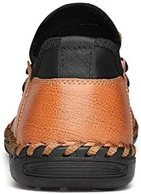 Vista 5 de LZDZN Zapatos casuales para hombre para hombre, mocasines de cuero, vestido para conducir, negro, marrón, amarillo, blanco, tamaño grande, ancho