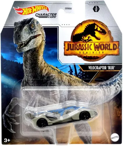 Vista 5 de Hot Wheels Jurassic World - Juego de 4 vehículos fundidos a presión de GRM80-956A